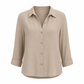 Kvinnor Elegant Casual Långärmad Button Up Blus