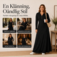 Lång huvklänning i ribbstickat för kvinnor