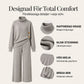 Damset i stickad modell: Turtleneck-tröja + byxdress med breda ben