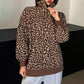 Damtröja med leopardmönster och kvartsdragkedja