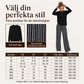 Damsätt i vardagsstil med crewneck-topp och mönstrade byxor