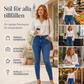 Dessa damjeans har en avslappnad passform och hög midja