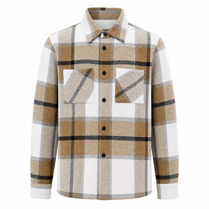 Casual rutig flannelskjorta för män
