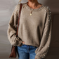 ☁️Mjuk Värme, Höst & Vinter Essentiell🧶 Dam Rund Hals Pullover Tröja – Andningsbar & Hudvänlig, Varm & Mysig | Perfekt Höst/Vinter Stickad ✨
