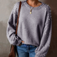 ☁️Mjuk Värme, Höst & Vinter Essentiell🧶 Dam Rund Hals Pullover Tröja – Andningsbar & Hudvänlig, Varm & Mysig | Perfekt Höst/Vinter Stickad ✨