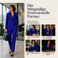 Elegant tvådelad blazer och byxdress för kvinnor