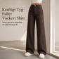 Dam jeans med retro hög midja och breda ben, draperande golvlånga byxor