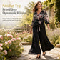 📢🎉50 % rabatt!!!🛍️✨Elegant jumpsuit med blommönster, omlott-V-ringning, vida ben, snörning i midjan och rynkade 3/4-ärmar