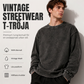 Vintagetvättad långärmad t-shirt