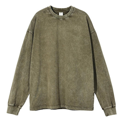 Vintagetvättad långärmad t-shirt