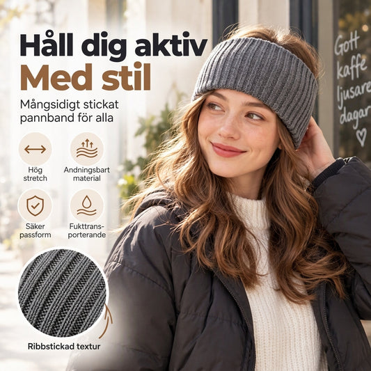 🔥Köp 1 Få 2 Gratis ✨ Brett, ribbstickat pannband – mjukt, varmt och sportigt för kalla dagar ❄️