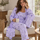 🔥50 % rabatt! Damens eleganta blommiga 3-delade pyjamas
