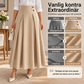 💥 Tidsbegränsat erbjudande 👗 Kvinnlig högmidjad, veckad A-linje-maxi kjol ✨ Hög midja, veckad design, flytande A-linje långkjol