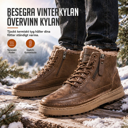 🏆SISTA DAGEN REA 50 % RABATT🔥 Vinterstövlar för män med hög skaft, tjock sula och värmande foder